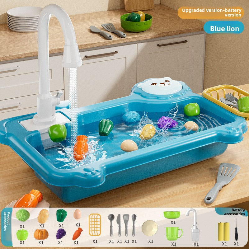 Childrens Electric Dishwashing Play Set