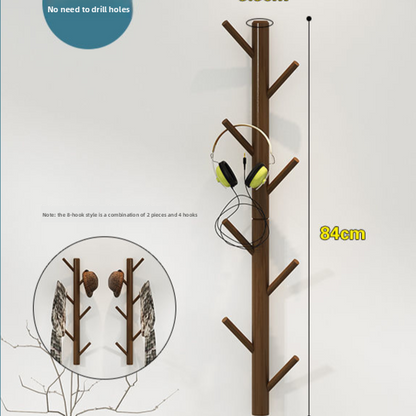 Minimalist Solid Wood Wall Mounted Coat Rack