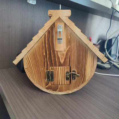 Creative Burnt Color Wooden Bird Nest House