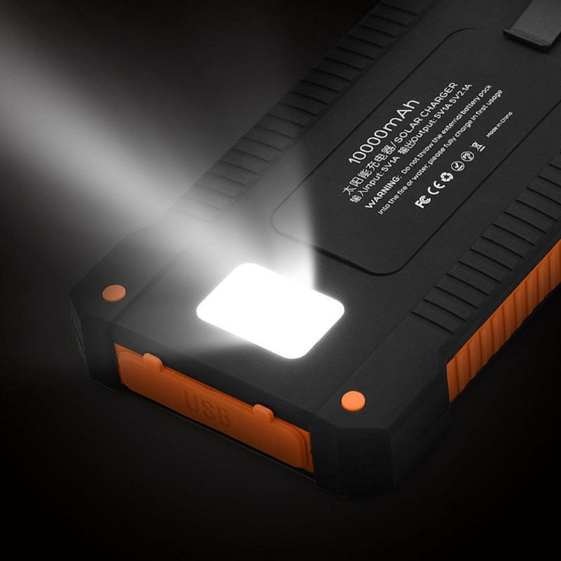 Solar Charger Power Bank with Compass and Carabiner