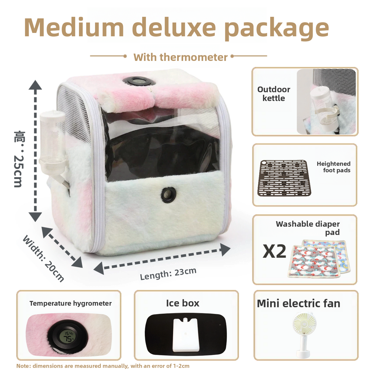 Transparent Pet Travel Backpack with Thermometer