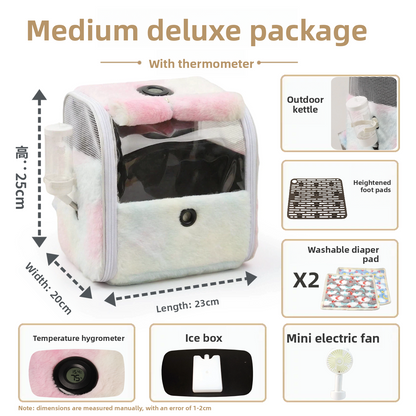 Transparent Pet Travel Backpack with Thermometer