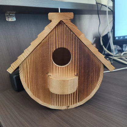 Creative Burnt Color Wooden Bird Nest House
