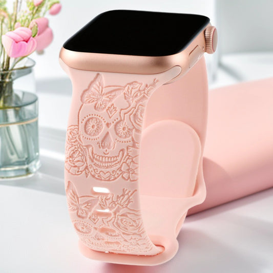 Silicone Strap for Apple Watch with Skull Design