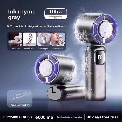 Handheld Mini Fan with Semiconductor Cooling and LED Display