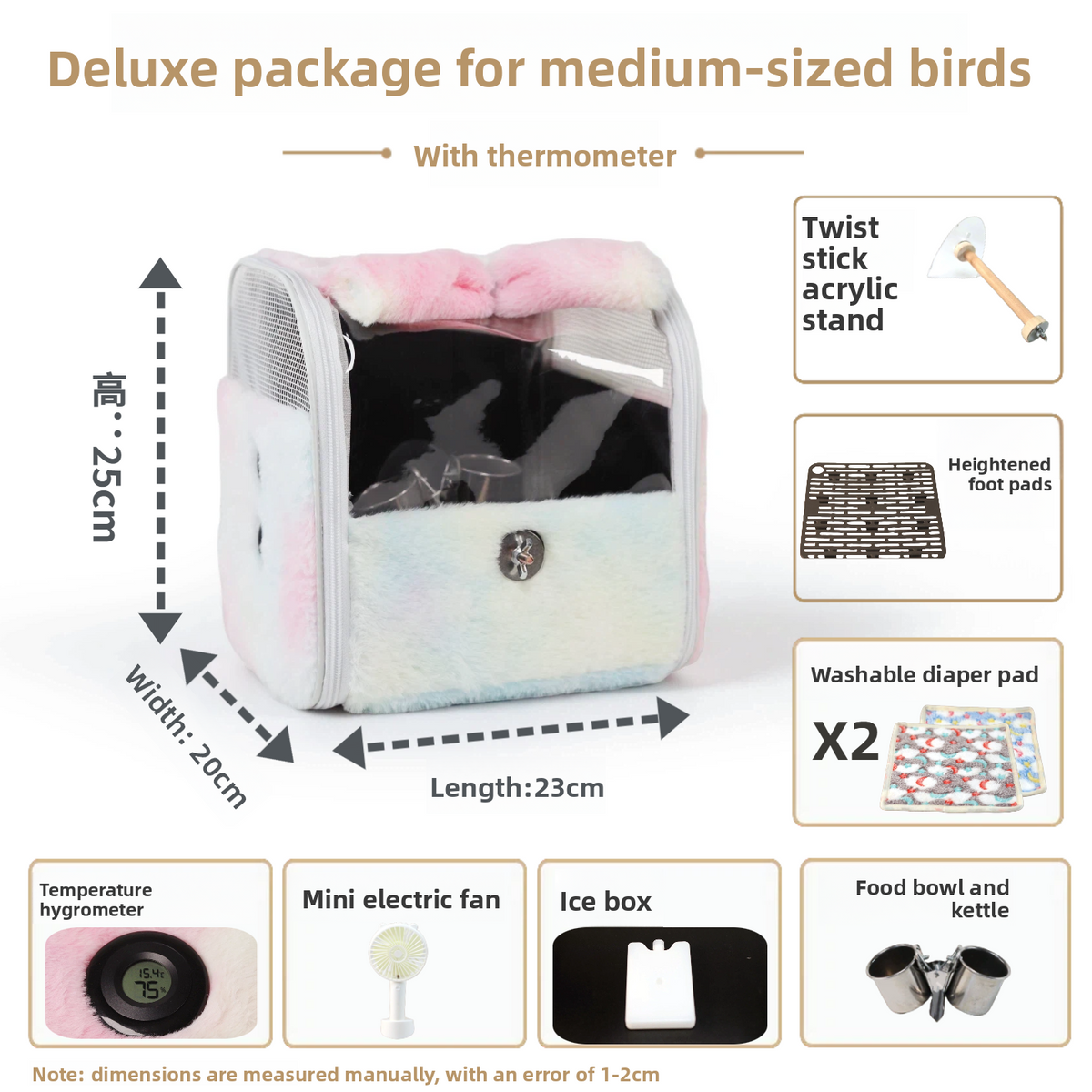 Transparent Pet Travel Backpack with Thermometer