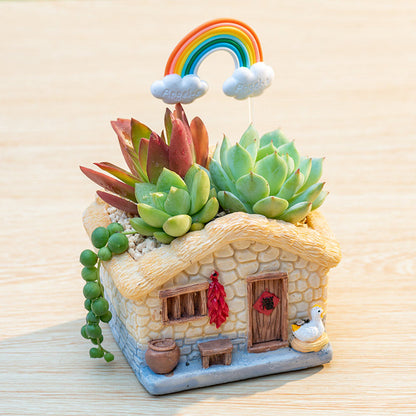 Retro-style nostalgic resin planter